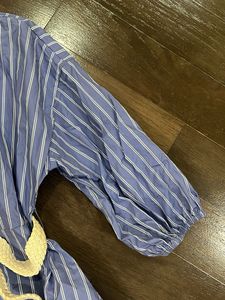 Striped Shirt Dress with Belt