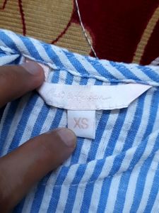 An Unused Mast And Harbour Peplum Striped Dress