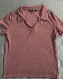 Ribbed Polo Top