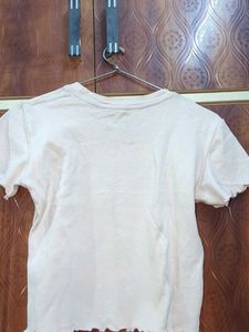 Baby Pink Fitted Crop Tshirt