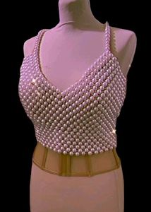 Customize Handmade Beeds Croptop