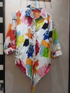loose Crop top shirt (knot style)