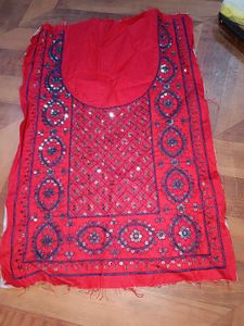 Neck Embroidery Patch Red N Blue Colour