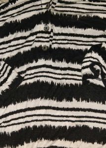 Forever 21 Black &amp; White Striped Button-Down