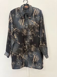 Patterned Button-Down Shirt