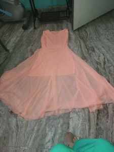 Peach Color Full Gown