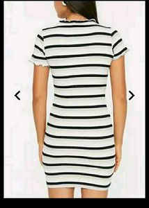 Trendyol striped fitted bodycon dress