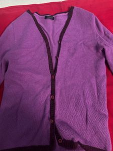 Purple Cardigan Sweater