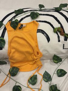 Yellow Ribbed Tank Top