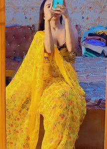Yellow Floral Saree