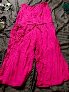 Hot Pink Sleeveless Jumpsuit