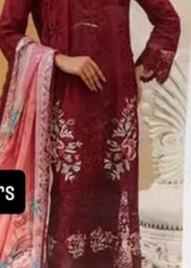 Red Embroidered Kurta Set