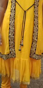 Yellow  net chudi set