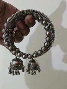 Silver Tone Jhumka Bangles