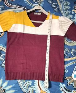 BURGUNDY COLORBLOCKED SWEATER ♥️