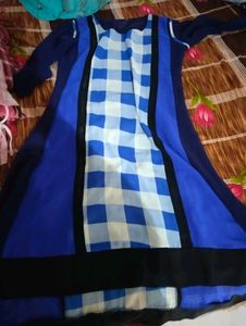 Blue Siffon Kurti