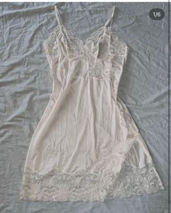 Vintage Satin Slip With Lace Detailing
