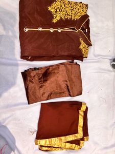 Brown Embroidered Anarkali Dress