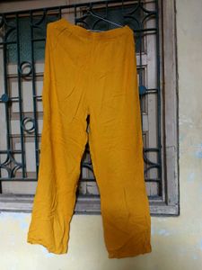 Shoulder Cut Grown Kurti With Yellow Plazo