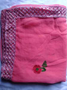 Pink Embroidered Saree