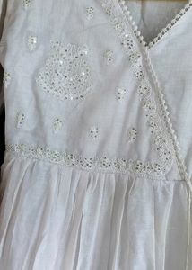 White Embroidered Cotton Dress