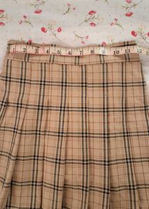 Pleated Brown Mini Skirt