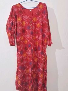 Red Floral Kurta