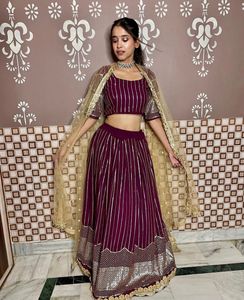 Elegant Maroon Lehenga Choli Set