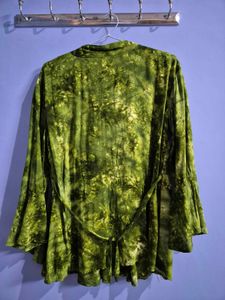 Green Tie-Dye Tunic Top