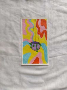 Psychedelic Hanging Plant Canvas Painting✨🪴