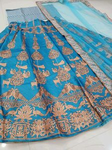 Printed Crepe Lehenga Choli With Net Dupatta