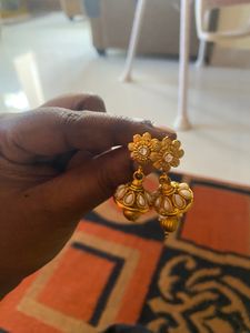 Ethnic Gold Chain With Earrings
