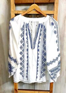 Embroidered Peasant Top