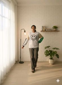 Smiley Face Graphic Sweatshirt