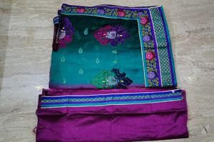 Saree With Embroidery Border