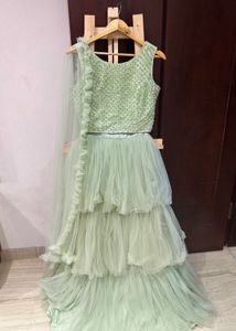 Green Tutu Skirt Lehenga Choli