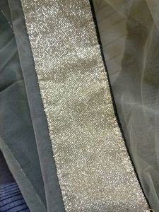 Black And Gold Net Sari With Blouse