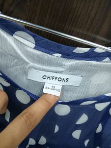 Blue Dress with white spot