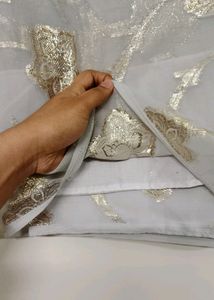Pretty Golden Jari Work  Saree