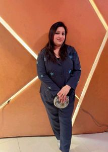 Elegant Navy Embellished Pant Suit