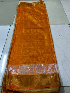 Elegant Orange Banarasi Saree