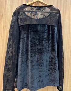 Black Velvet and Lace Top
