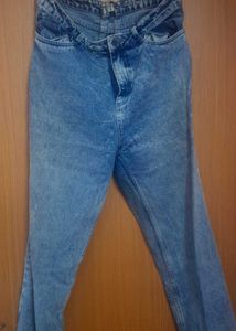 Blue Lightly Washed Relaxed Straight Fit Jeans