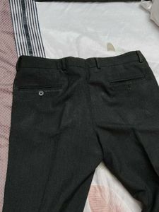 John Players Men Dark Grey Viscose Formal Trouser