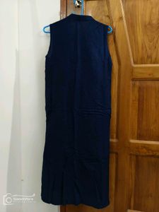 Navy Floral Sleeveless Dress