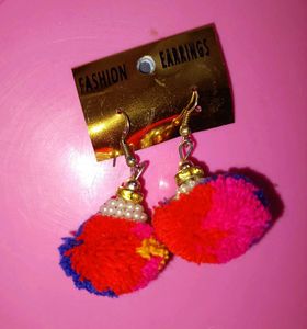 Colorful Pom Earing