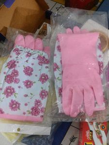 Floral Rubber Cleaning Gloves (1 Pair)