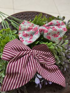 Handmade Bow Set - Flamingo &amp; Striped