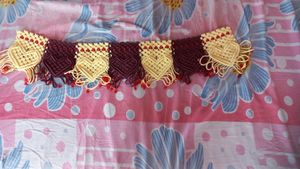 Handloom beautiful maroon and cream door hanging