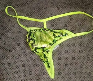 Men&#39;s Green leopard Print G string Thong